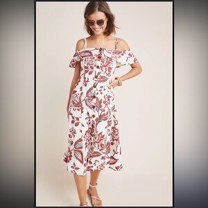 ANTHROPOLOGIE Floral Removal straps Dress with Pockets